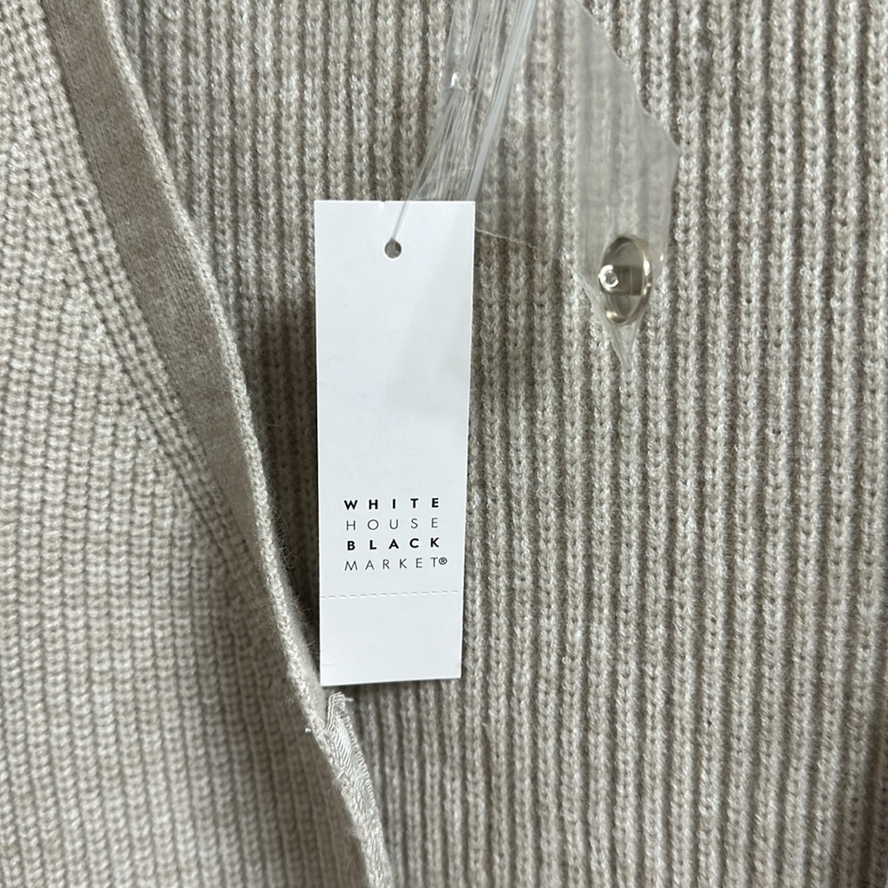 NWT White House Black Market Light Palomino Cropped Cardigan Size XL - Picture 5 of 9